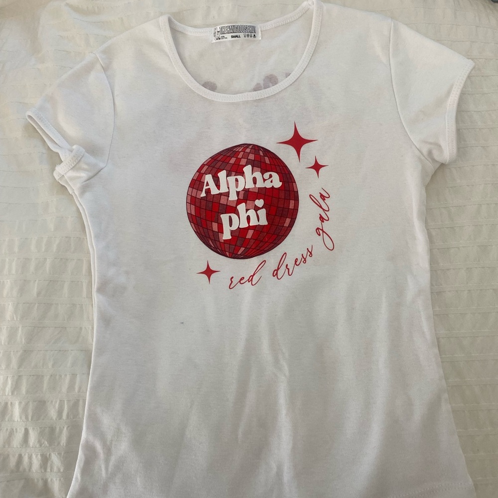 Alpha Phi/aphi Red Dress Gala Crop Top